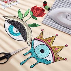 2Pcs 2 Style Iron on/Sew on Sequin Cloth Patches&nbsp;PATC-CA0001-07