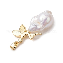 Natural Baroque Keshi Pearl Pendants&nbsp;PALLOY-JF05220-01