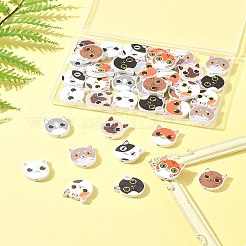 40Pcs 10 Colors Printed Wood Beads&nbsp;WOOD-FS0001-36