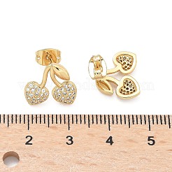 Brass Clear Cubic Zirconia Stud Earrings&nbsp;EJEW-Q017-03A-G