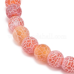 Natural Weathered Agate(Dyed) Round Beaded Stretch Bracelet&nbsp;BJEW-JB08363-07