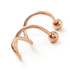 316 Stainless Steel Spiral Barbell&nbsp;AJEW-G042-02RG