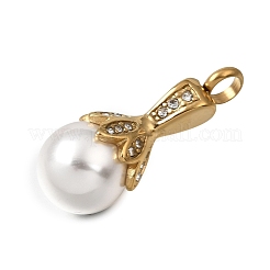 304 Stainless Steel & ABS Plastic Pearl Memorial Pendants&nbsp;PL-CBA387B-01G