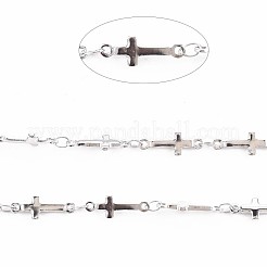 Non-Tarnish 201 Stainless Steel Cross & Oval Link Chains&nbsp;STAS-N092-109