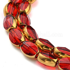 Electroplate Transparent Glass Beads Strands&nbsp;EGLA-G037-03A-HP