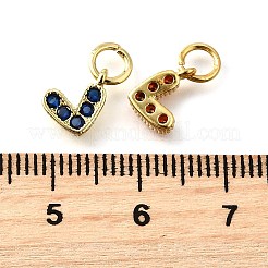Brass Micro Pave Cubic Zirconia Pendants with Jumping Ring&nbsp;KK-V012-01G