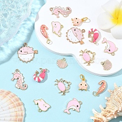 9Pcs 9 Styles Alloy Enamel Pendants&nbsp;ENAM-YW0008-11