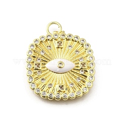 Brass Micro Pave Cubic Zirconia Pendants&nbsp;KK-U072-40B-G