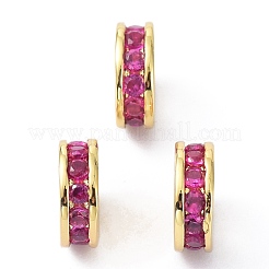 Brass Fuchsia Cubic Zirconia Beads&nbsp;ZIRC-C022-08G