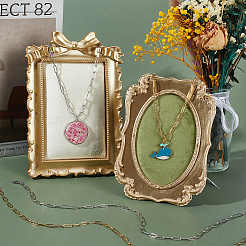10Pcs 2 Colors 304 Stainless Steel Paperclip Chain Necklaces&nbsp;NJEW-ME00002