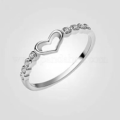 Hollow Out Heart Zinc Alloy with Crystal Rhinestone Finger Rings&nbsp;FS-WGFA1C6-03