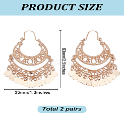 2 Pairs Alloy Fan Chandelier Earrings for Women&nbsp;EJEW-LP0001-50