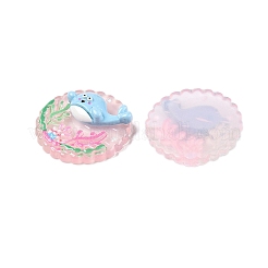 Ocean Theme Flat Round Resin Cabochons&nbsp;CRES-T025-02C