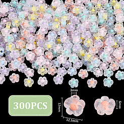 300Pcs Frosted Transparent Acrylic Beads&nbsp;OACR-UN0001-12
