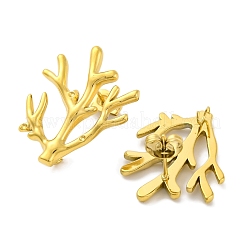 Ion Plating(IP) 304 Stainless Steel Tree Branch Stud Earrings&nbsp;EJEW-D281-08G
