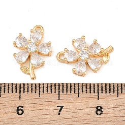 Brass Micro Pave Clear Cubic Zirconia Charms&nbsp;CU-CBA804C-02G