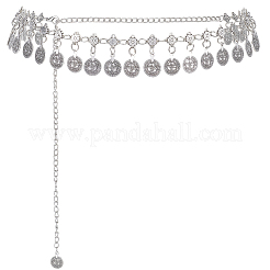 1Pc Tibetan Style Alloy Coin Tassel Waist Belly Chains for Women&nbsp;AJEW-GF0015-06AS