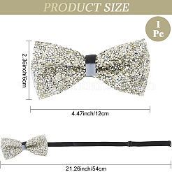 1Pc Polyester with Rhinestone Bow Ties for Bridegroom&nbsp;AJEW-SP0003-32E