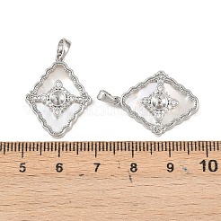 Brass Micro Pave Clear Cubic Zirconia Pendant Bails&nbsp;KK-H524-18P