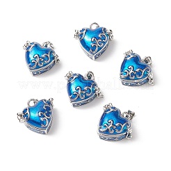 Enamel Heart Rack Plating Brass Prayer Box Pendants&nbsp;KK-L101-02C