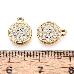 304 Stainless Steel Micro Pave Cubic Zirconia Charms&nbsp;STAS-N115-49G