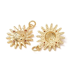 Brass Micro Pave Cubic Zirconia Pendants&nbsp;CU-CBA2F11-24A-G