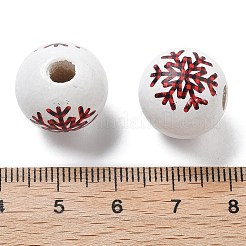 Printed Schima Wood European Beads&nbsp;WOOD-G023-06