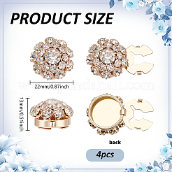 4Pcs Alloy Rhinestone Cufflinks&nbsp;BUTT-PH0001-57G-01