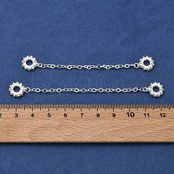 Brass Micro Pave Clear Cubic Zirconia European Beads&nbsp;KK-G557-18S