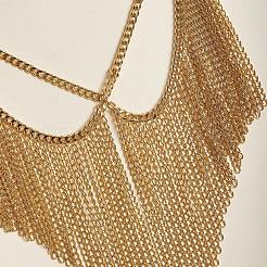 Alloy Curb Chain Tassel Waist Belly Chain Skirts for Women&nbsp;FS-WGCE963-01