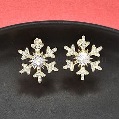 Brass Micro Pave Clear Cubic Zirconia Cuff Earrings&nbsp;EJEW-F370-25G