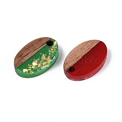 Opaque Resin and Walnut Wood Pendants&nbsp;RESI-T060-04M