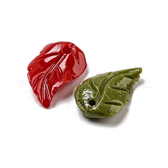 Synthetic Coral Dyed Leaf Charms&nbsp;CORA-Q034-02