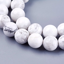 Natural Howlite Round Bead Strands&nbsp;X-G-I107-8mm
