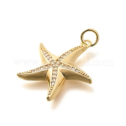 Brass Micro Pave Clear Cubic Zirconia Pendants&nbsp;KK-Q040-01B-G