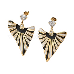304 Stainless Steel Triangle Dangle Stud Earrings&nbsp;EJEW-F392-01G