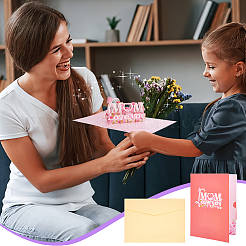 2 Sets 2 Styles Mother's Day 3D Pop Up Paper Greeting Card for Birthday Day&nbsp;AJEW-GA0006-97