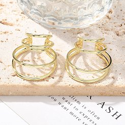 Brass Cuff Earrings for Women&nbsp;EJEW-U036-03G