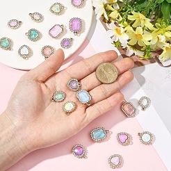 10Pcs UV Plating Alloy with Mixed Color Glass Rhinestone Pendants&nbsp;FIND-YW0009-03A