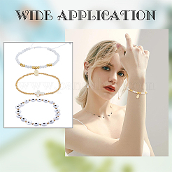 3Pcs 3 Style Rosary Bracelets Set with Virgin Mary Charm&nbsp;BJEW-AR0001-04