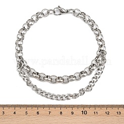201 Stainless Steel Link Rolo Chain Bracelets for Women&nbsp;BJEW-B143-18P