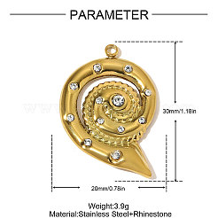 304 Stainless Steel Rhinestone Pendants&nbsp;STAS-OY009-93G