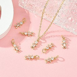 SHEGRACE Brass Micro Pave Clear Cubic Zirconia Charms&nbsp;XGRQ64482-873G