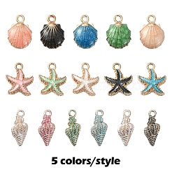 30Pcs 15 Styles Alloy Enamel Pendants&nbsp;ENAM-YW0003-88