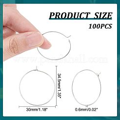 304 Stainless Steel Hoop Earrings Findings&nbsp;STAS-UN0018-19P