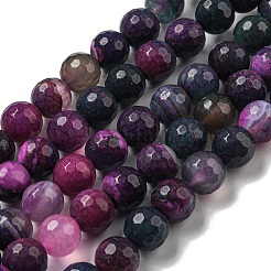 Faceted Natural Fire Crackle Agate Beads Strands&nbsp;G-F447-12mm-N05