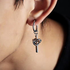 304 Stainless Steel Hoop Dangle Earrings for Men&nbsp;WG37F53-02