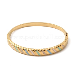 304 Stainless Steel Enamel Hinged Bangles for Women&nbsp;BJEW-B168-05G