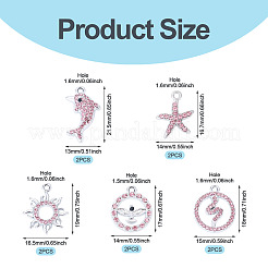 10Pcs 5 Styles Alloy Pendants&nbsp;FIND-TADJ0001-26B