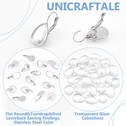 DIY 304 Stainless Steel & Glass Leverback Earring Jewelry Kits&nbsp;DIY-UN0006-06